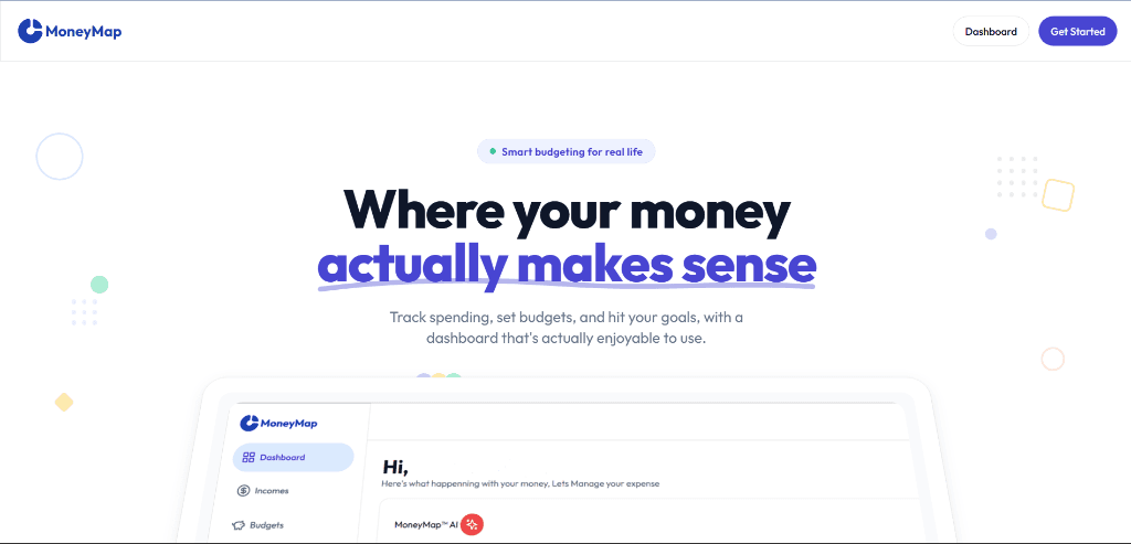 Money Map product interface