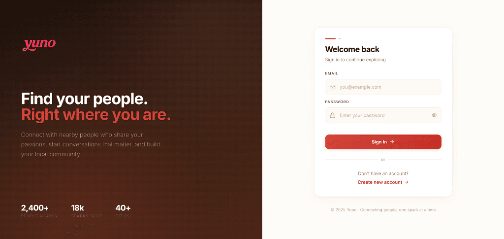 Yuno product interface